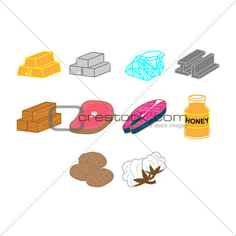commodities icon set