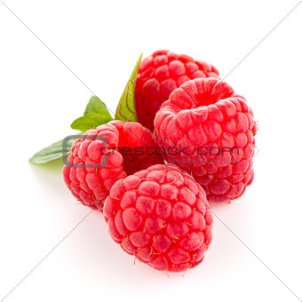Raspberry fruit isolated