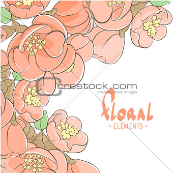 Apple tree floral background