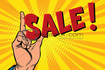 Business concept sale, hand gesture