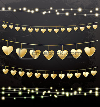 Garlands with Golden Hearts.