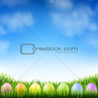 Blue Sky And Easter Eggs
