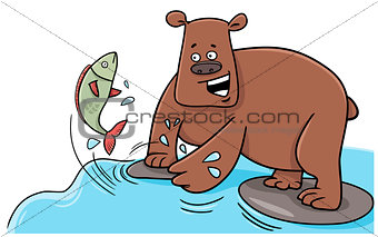 fishing bear cartoon character