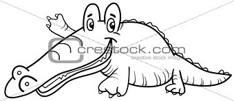 crocodile character coloring page