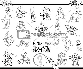 find the same pictures coloring page