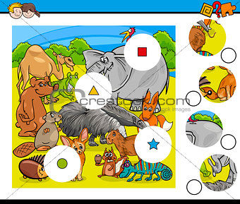 animals match pieces game