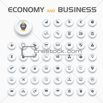 Economy and business icons set