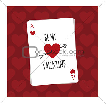 Be my Valentine playing card