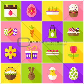 Easter Spring Colorful Icons
