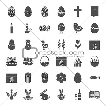 Happy Easter Solid Web Icons