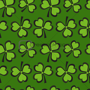 St. Patricks Day seamless pattern with clover. Clover background, texture, paper. Vector illustration.
