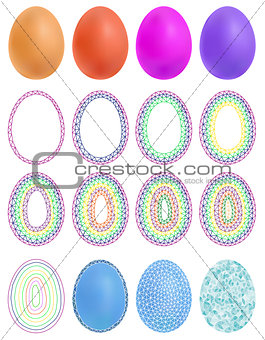 Colourful geometric mosaic design set with eggs.