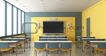 Contemporary empty classroom