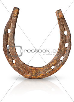 Old rusty horseshoe vertically