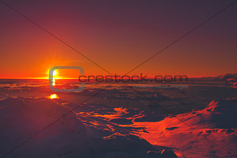 Summer sunset in Antarctica