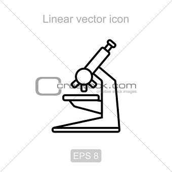Microscope.. Linear vector icon.