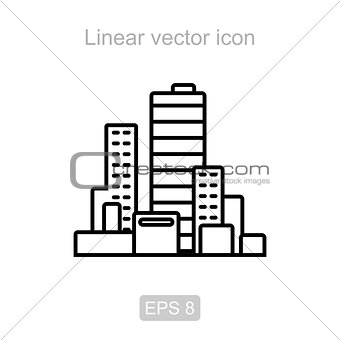 City. Linear vector icon.