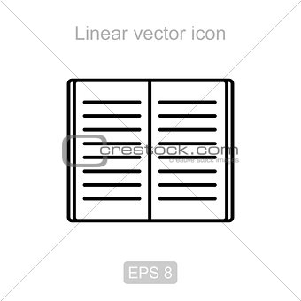 Open books. Linear vector icon.
