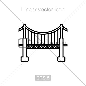 Bridge. Linear vector icon.