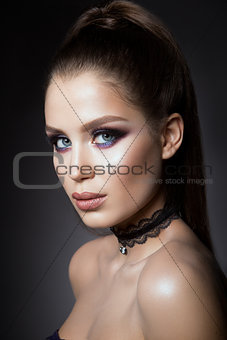 Beautiful  girl with bright make up