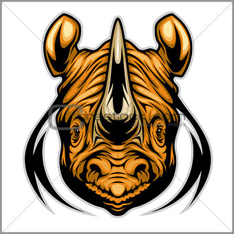 Rhino athletic design complete with rhinoceros mascot vector illustration