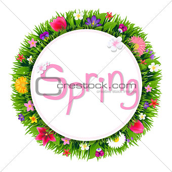 Banner With Spring Flowers