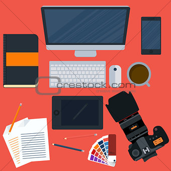 Vector illustration of a workplace designer