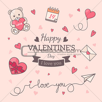 St. Valentines card template.