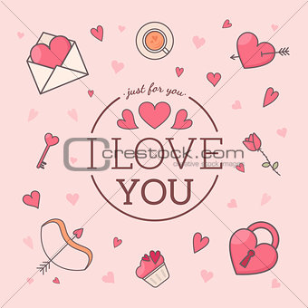St. Valentines card template.
