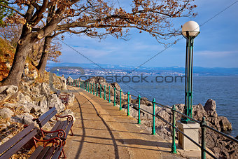 Lingomare seafront walkway in Opatija Riviera