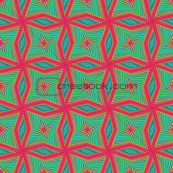 Seamless pattern with rotating colourful shapes