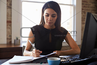 Young Businesswoman Working In Office