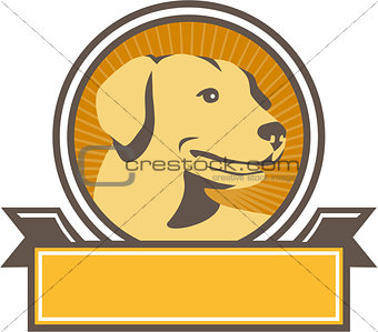 Yellow Labrador Golden Retriever Head Circle Retro