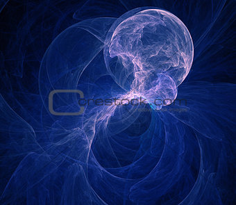 Abstract blue jellyfish cosmos clouds