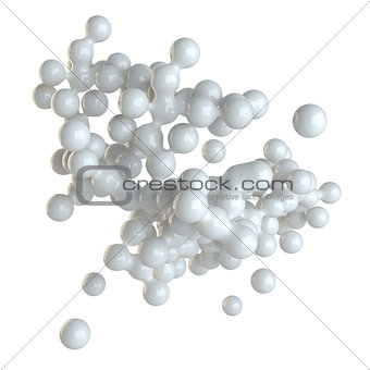 Minimalistic white background with balls