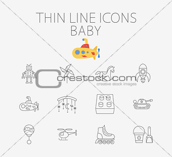 Baby related flat vector icon set
