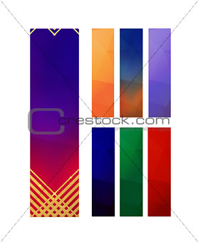 Set of geometric vertical banners. Vector luxury background for certificate, gift,voucher, present, discount, invitation,wedding card.