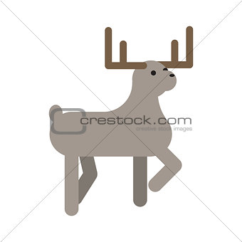 Deer flat style vector illustration.