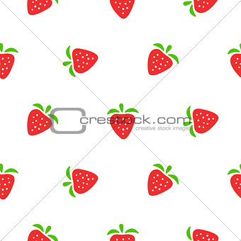 Cute strawberry red and white seamless pattern.