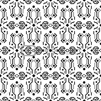 Abstract tribe ornament seamless vector pattern.