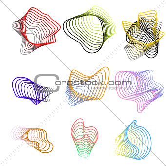 Abstract spiral lines vector icons.