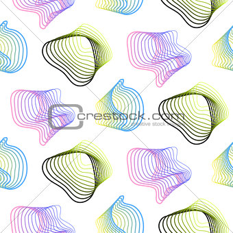 Abstract spiral lines vector seamless pattern.