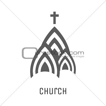 Church logo vector icon.