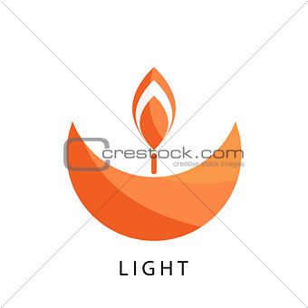 Candle logo vector template. Stylized religion and charity icon.