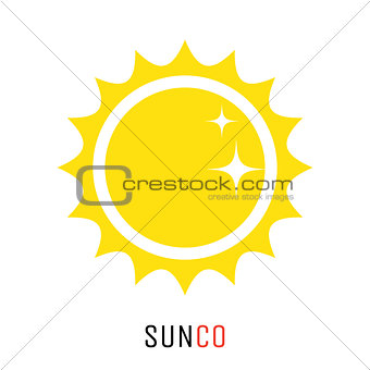 Yellow sun vector icon logo design concept.
