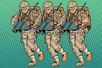 Squad modern cyber soldier