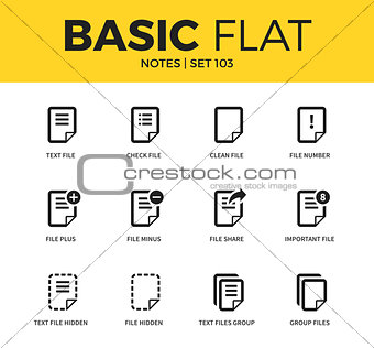 Basic set of notes icons