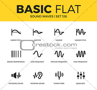 Basic set of Sound waves icons
