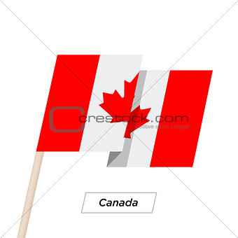Canada Ribbon Waving Flag Isolated on White. Vector Illustration.