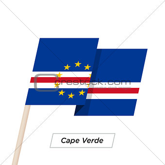 Cape Verde Ribbon Waving Flag Isolated on White. Vector Illustration.